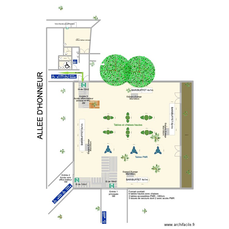 Bastide du Roy  pavillon des oliviers  cocktail apéritif. Plan de 6 pièces et 468 m2