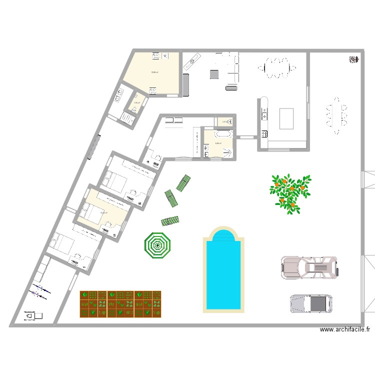 Mas des Olivets Fond. Plan de 5 pièces et 38 m2