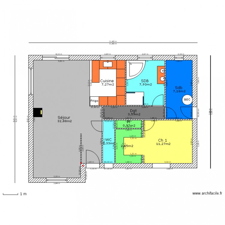 CANOEN DUPONT Rdc combles recu 45°. Plan de 0 pièce et 0 m2