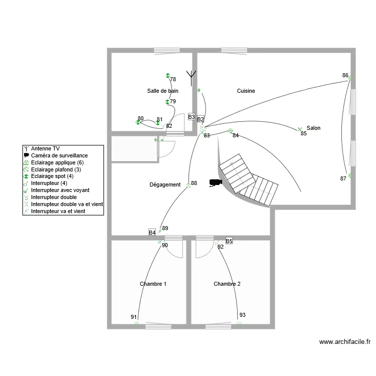 Jean Yves 1er Etage Eclairage. Plan de 