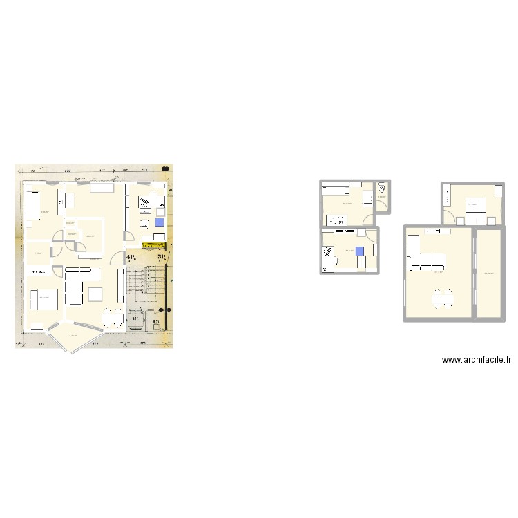 Cèdres. Plan de 15 pièces et 149 m2