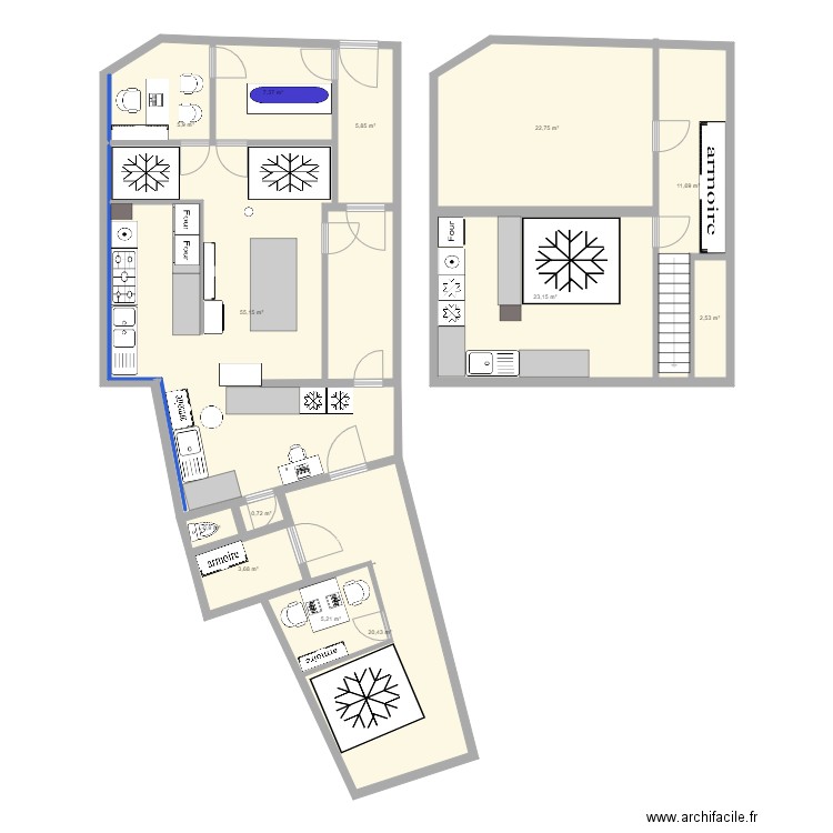 batiment stembert . Plan de 13 pièces et 165 m2