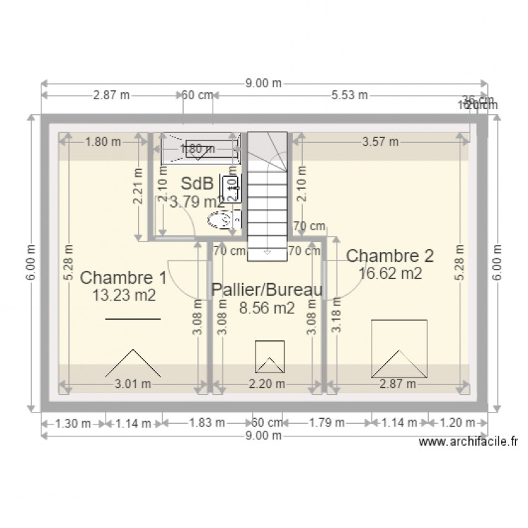Etage 9x6 PM 1. Plan de 0 pièce et 0 m2