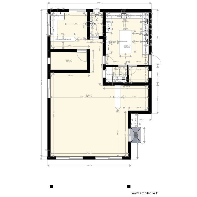 KOUREISH RECTIFIE2. Plan de 3 pièces et 111 m2