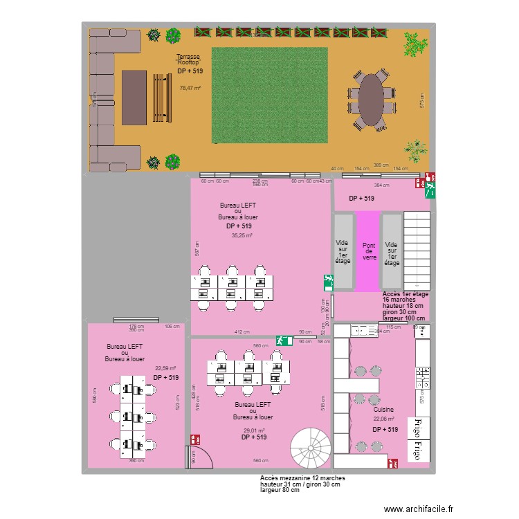 LEFT LA PISCINE R+2 AVANT TRAVAUX. Plan de 12 pièces et 229 m2