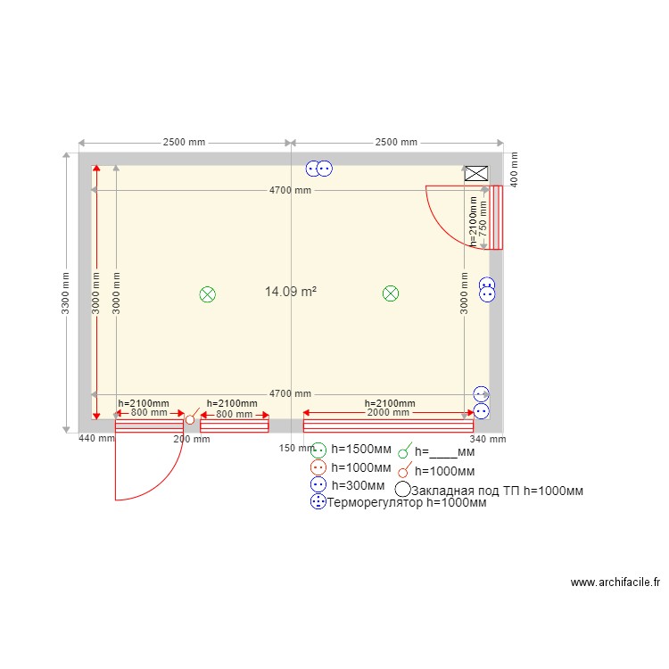 Pavilion. Plan de 0 pièce et 0 m2