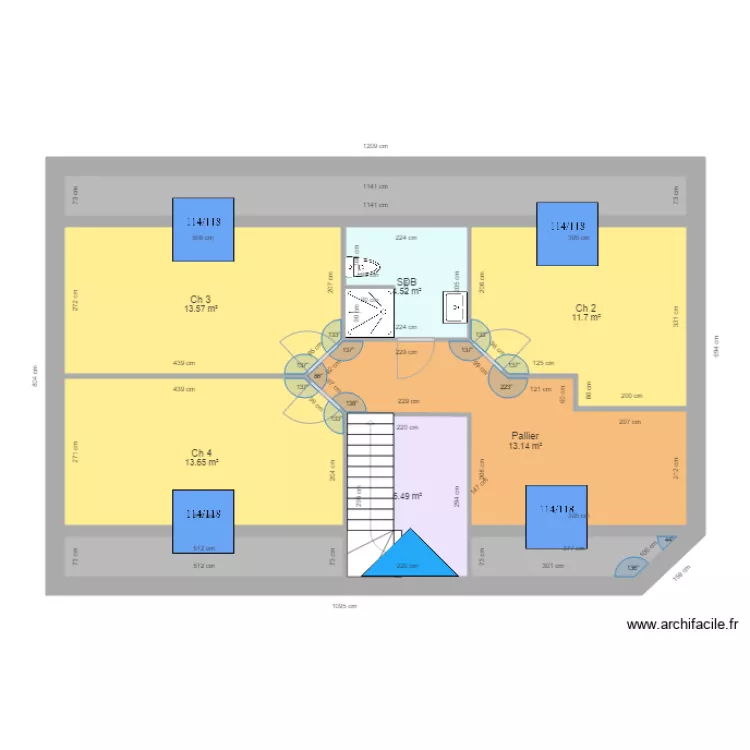 LEVRAY CORBEILLE H95. Plan de 