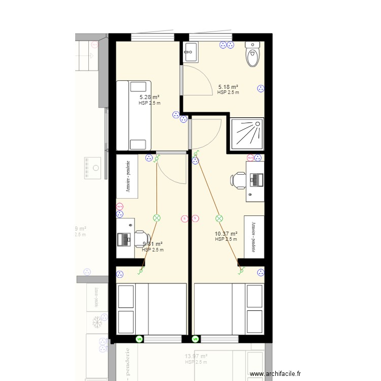 bellevue elec prise. Plan de 0 pièce et 0 m2