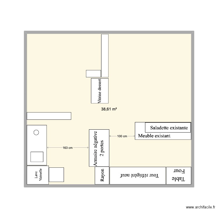 Restaurant Jean Paul V1. Plan de 1 pièce et 39 m2