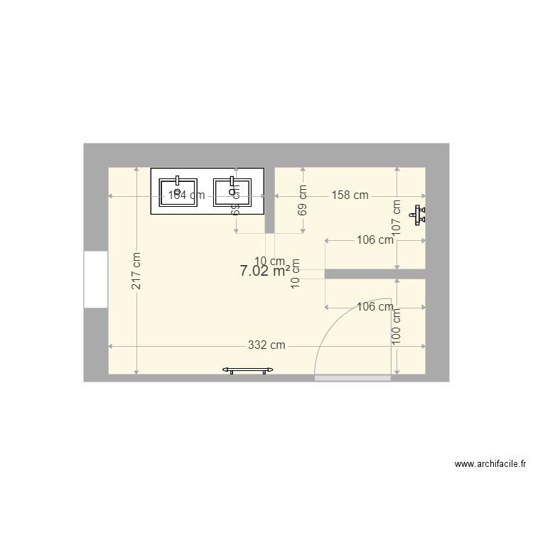 ferrus sdb. Plan de 0 pièce et 0 m2