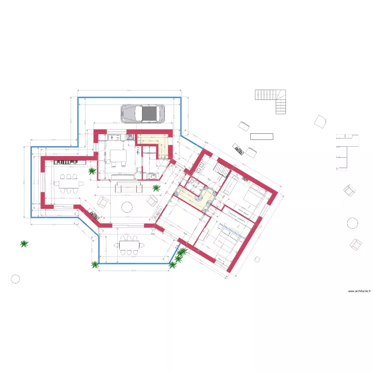 Villa r&eacute;alisation projet  cuisine 3. Plan de 