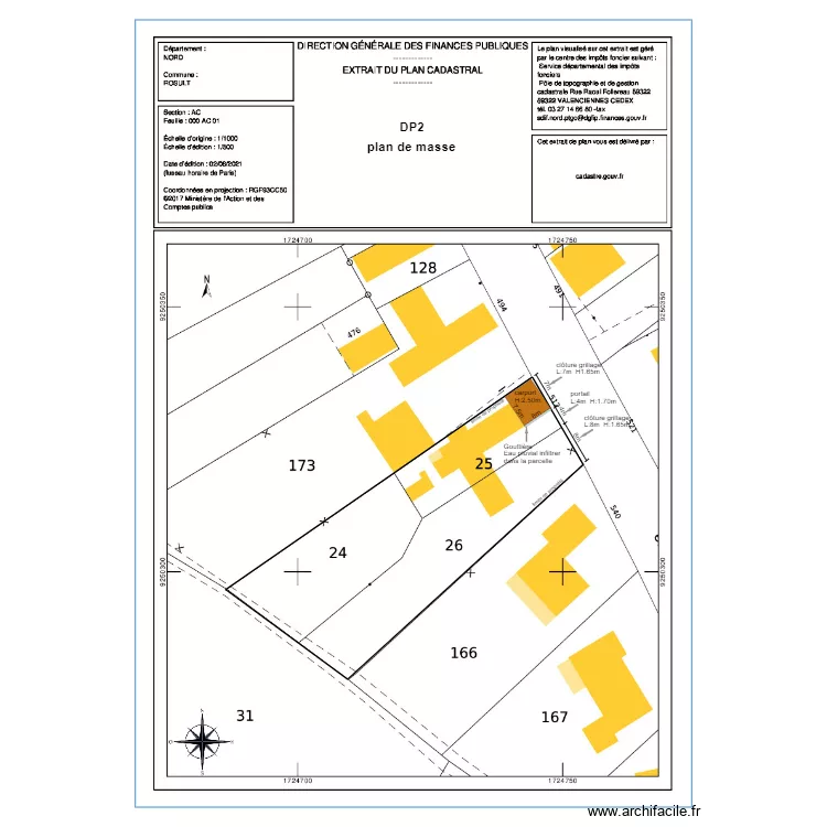 DP2 plan de masse. Plan de 
