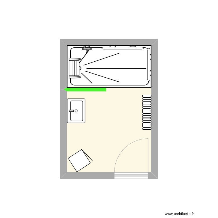 GAUTHIER 2. Plan de 1 pièce et 6 m2