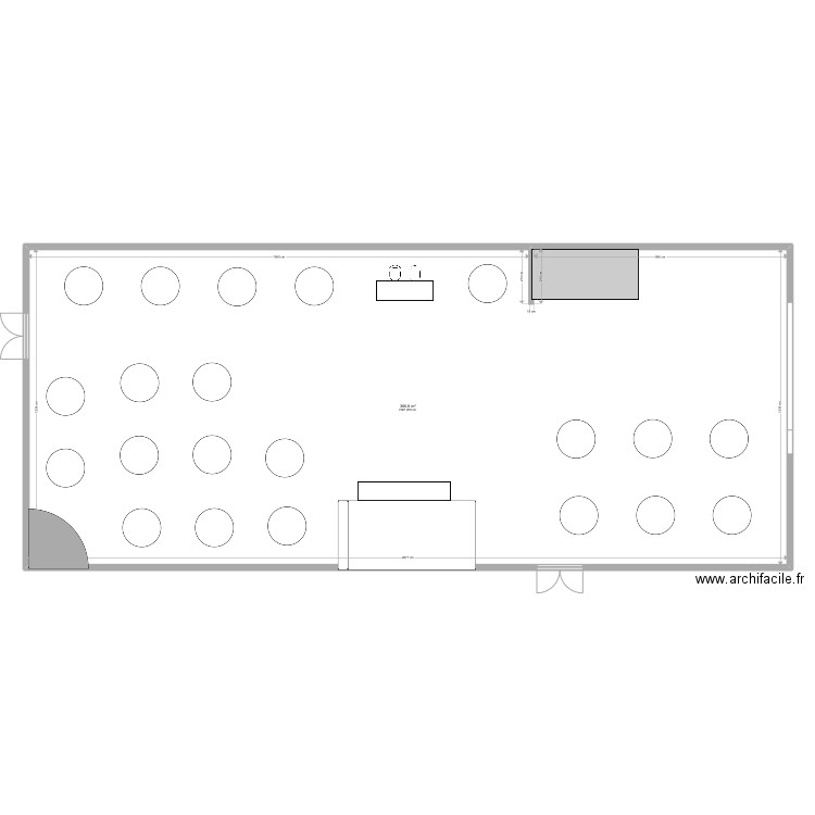 PLAN DE TABLE SCÈNE CENTRALE 250 PERS new. Plan de 1 pièce et 367 m2