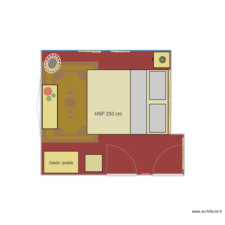 Chambre invité. Plan de 1 pièce et 10 m2