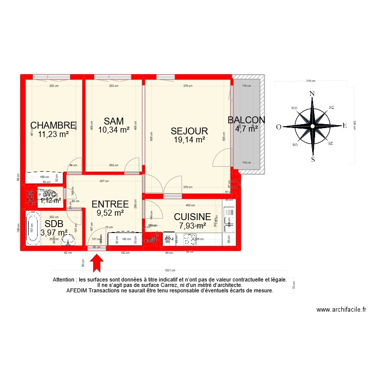 BI 12181 - Appartement PASCAL. Plan de 0 pièce et 0 m2
