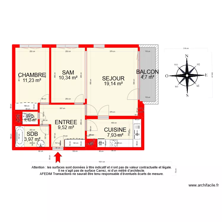 BI 12181 - Appartement PASCAL. Plan de BI 12181 - Appartement PASCAL. Plan de