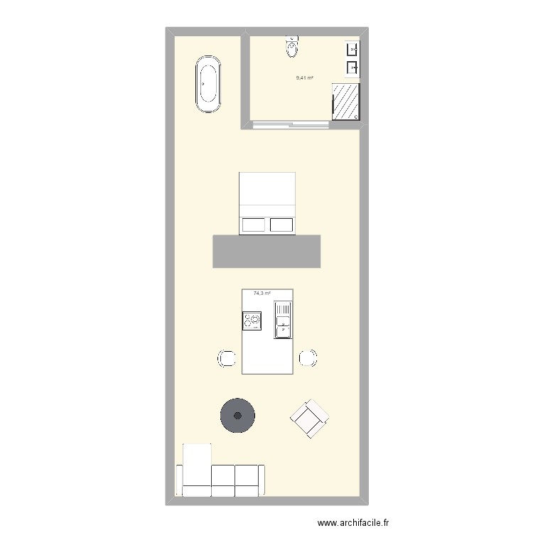 CASA ALQUILAR. Plan de 2 pièces et 84 m2