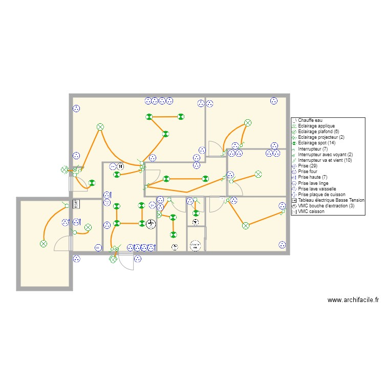 MARCHEGAY Isabelle. Plan de 10 pièces et 105 m2