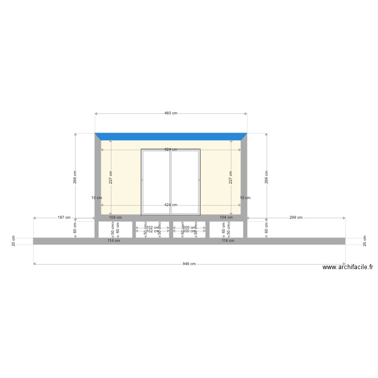 Plan de façade et toiture DP4. Plan de 0 pièce et 0 m2