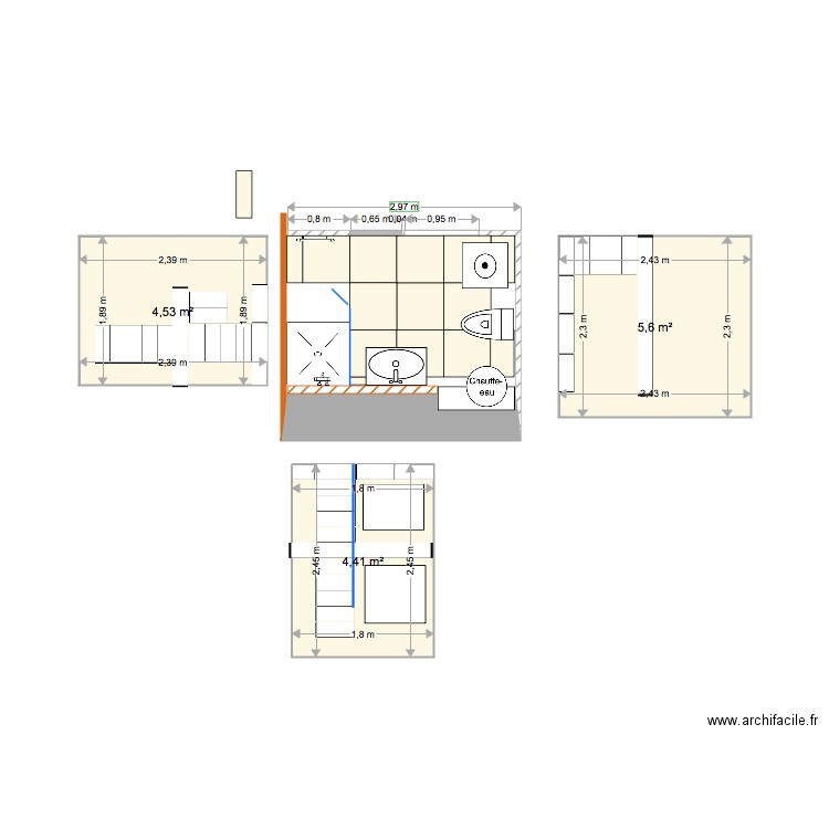 Sdb bas. Plan de 0 pièce et 0 m2