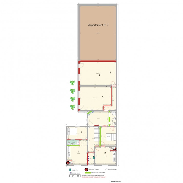BASE LA SALLE projections 1 7 appartements. Plan de 0 pièce et 0 m2