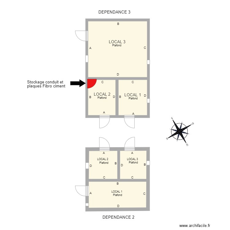 dependances 2 et 3. Plan de 0 pièce et 0 m2