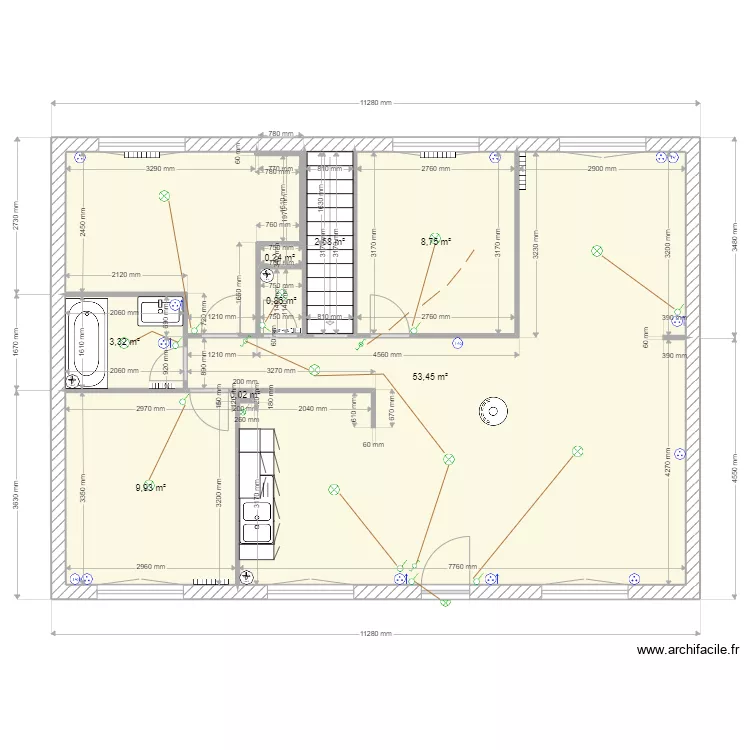 Plan actuel maison au 10 mars 2022. Plan de Plan actuel maison au 10 mars 2022. Plan de