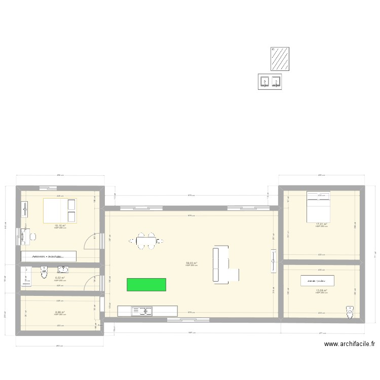 GUYLLOU QUENEL . Plan de 6 pièces et 122 m2