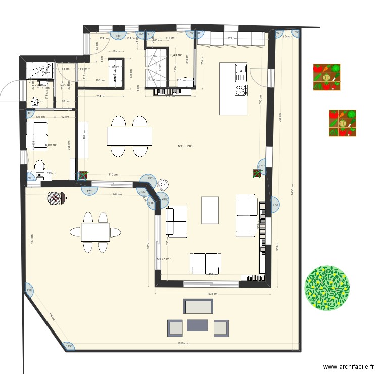 Hall nord. Plan de 21 pièces et 480 m2