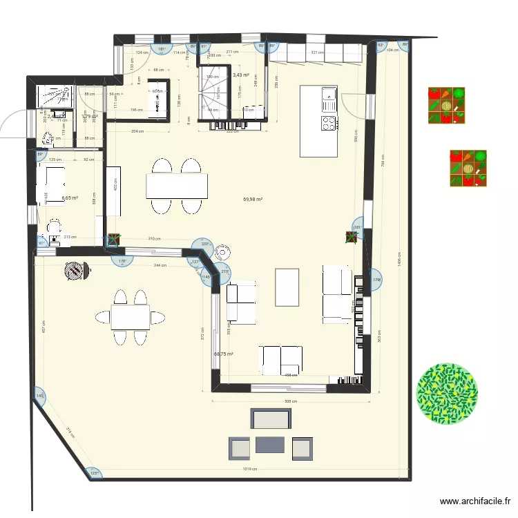 Hall nord. Plan de 