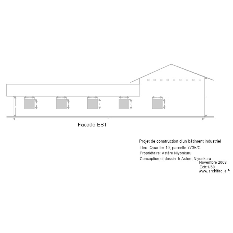 facade EST. Plan de 0 pièce et 0 m2