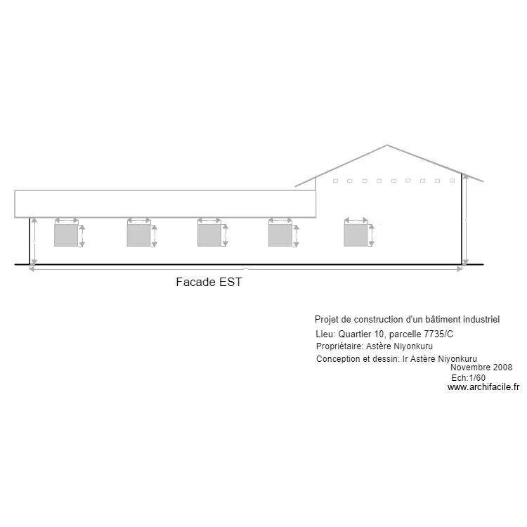 facade EST. Plan de 