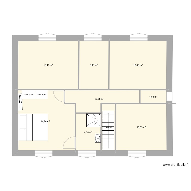 LEUVILLE FENETRE. Plan de 9 pièces et 71 m2