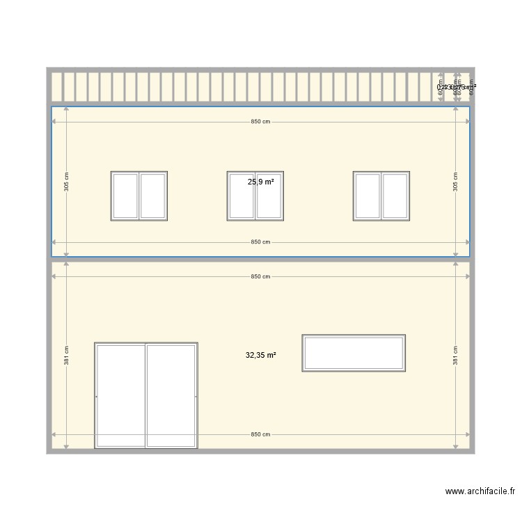 Façade jardin. Plan de 0 pièce et 0 m2