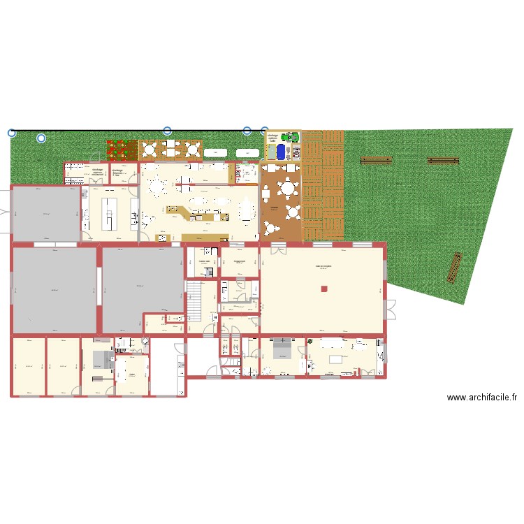 plan rdc secherie propo 2. Plan de 35 pièces et 1108 m2