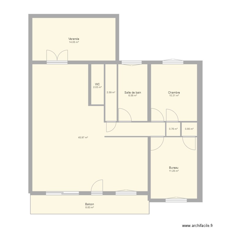 plan sans murs cuisine. Plan de 0 pièce et 0 m2