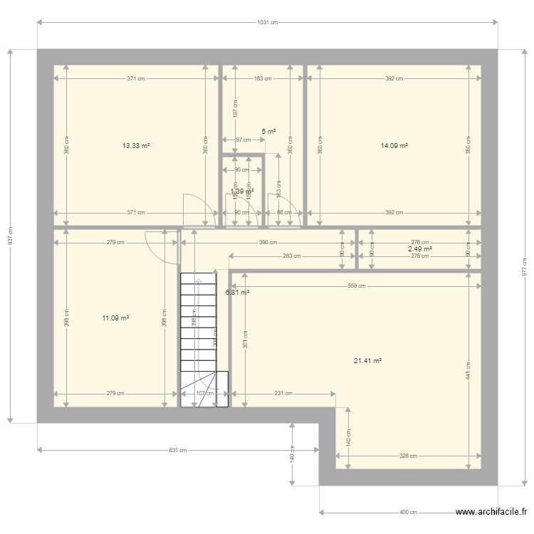 dalmat 150 étage. Plan de 8 pièces et 76 m2