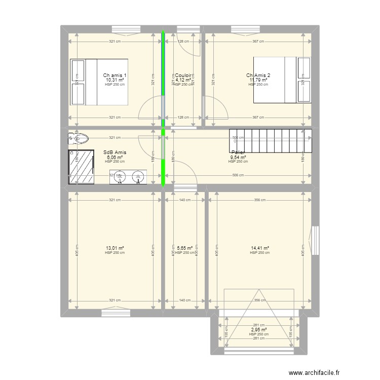 Maison Colombes cave - V1. Plan de 9 pièces et 78 m2