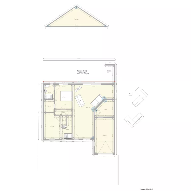 maison Chauvigny plein pieds 12 m  1610216 19h20. Plan de 