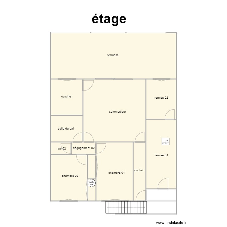 sci potier etage am. Plan de 15 pièces et 124 m2