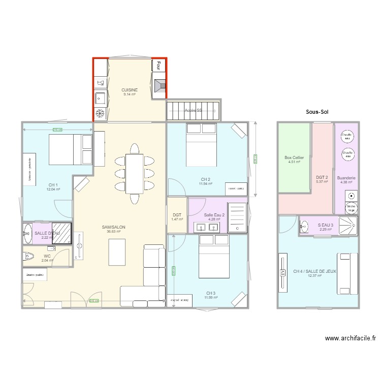 ENSOLEILLEE ESQUISSE V2. Plan de 0 pièce et 0 m2