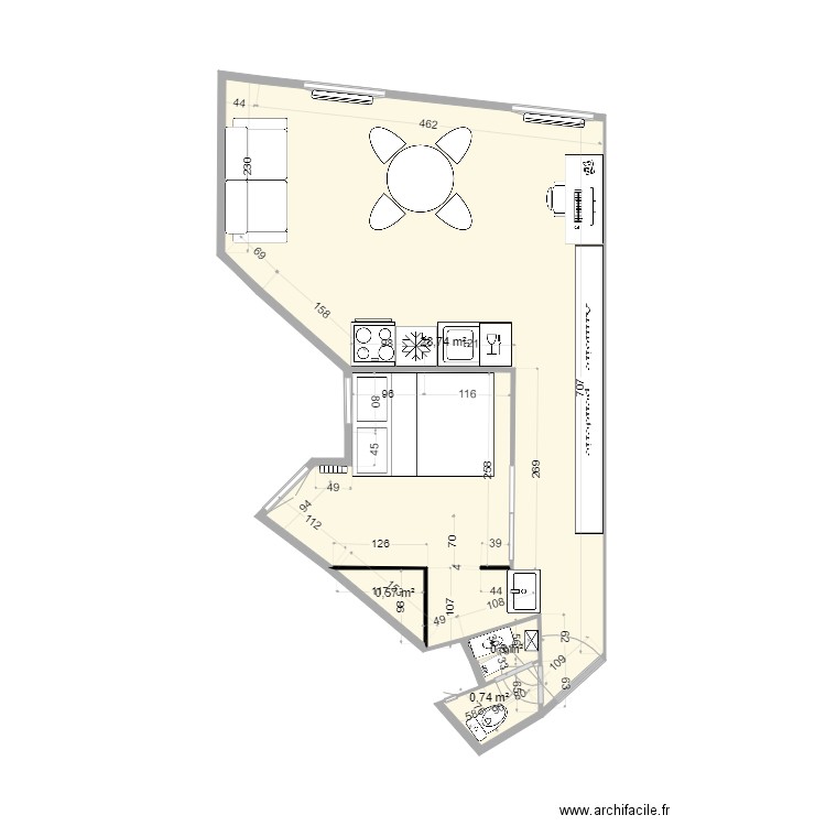 CB futur 6. Plan de 4 pièces et 31 m2