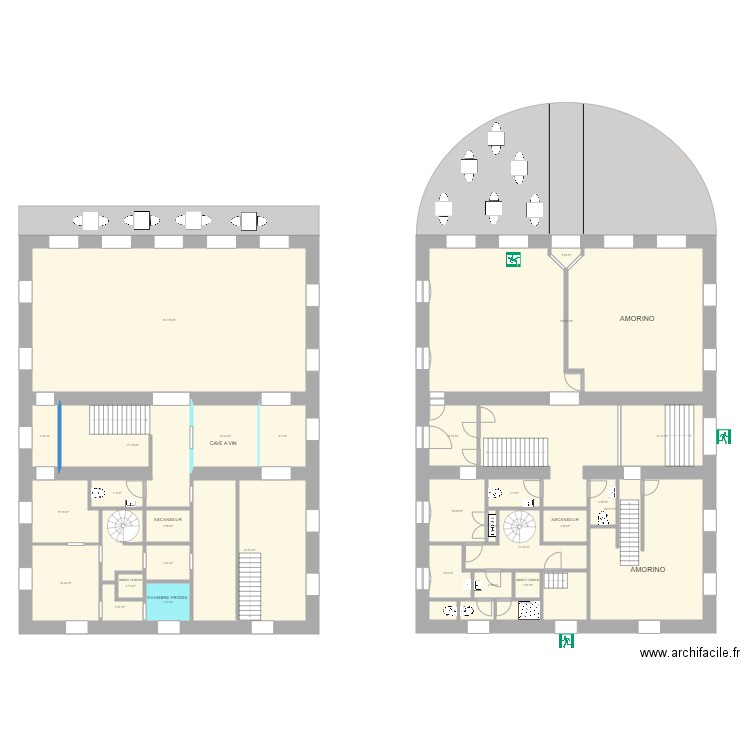 LE MESS. Plan de 30 pièces et 525 m2