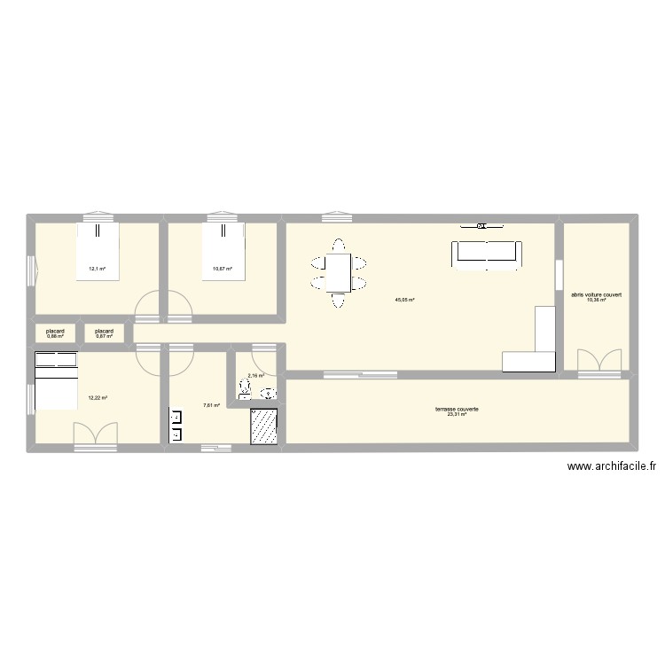 PLan2. Plan de 10 pièces et 125 m2