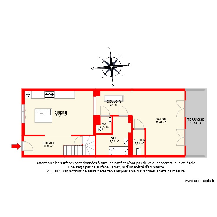 BI 7536 RDC. Plan de 0 pièce et 0 m2