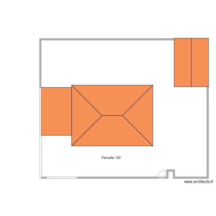 garage dessus. Plan de 1 pièce et 21 m2