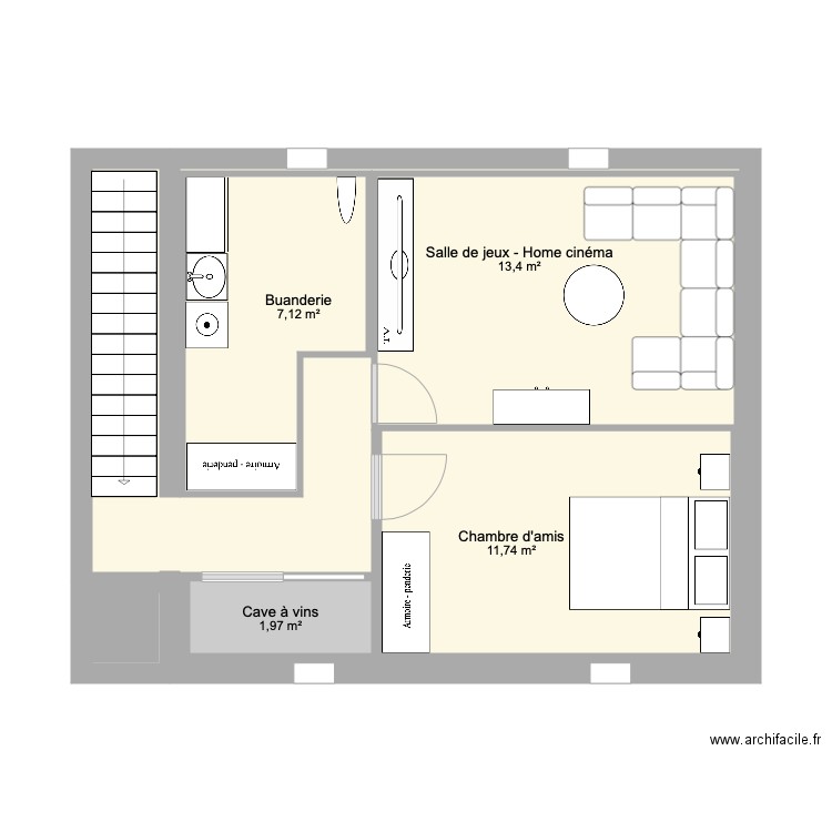 LANCON sous sol. Plan de 0 pièce et 0 m2