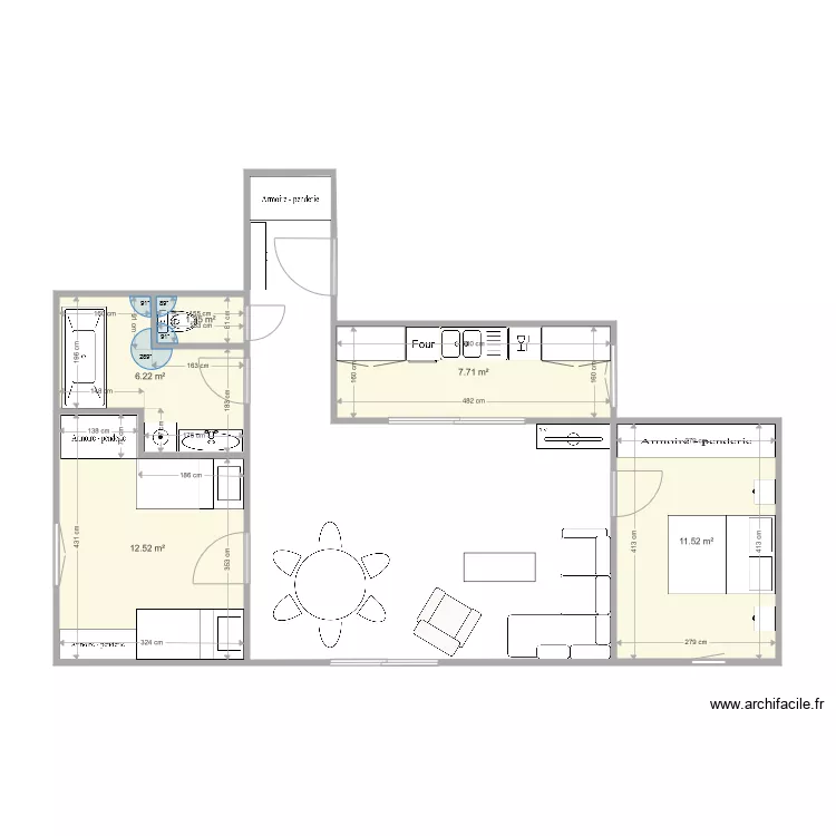 Studio 1. Plan de 
