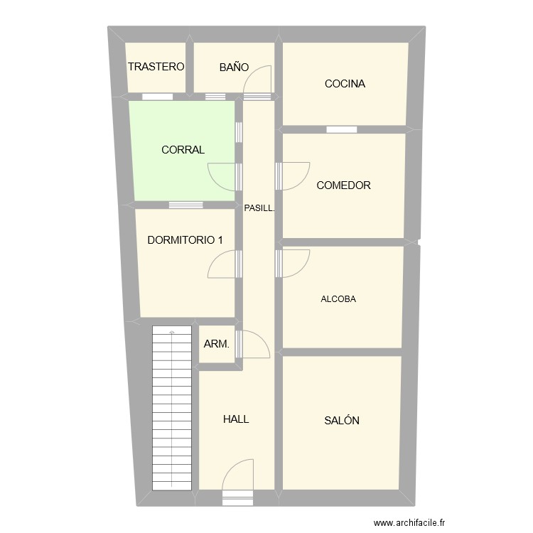 CROQUIS PLANTA BAJA REMOLINOS. Plan de 10 pièces et 90 m2